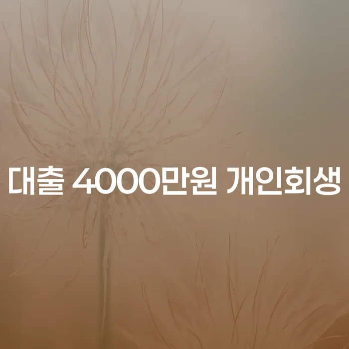 대출 4000만원, 개인회생으로 가능한 해결책은 무엇일까요?